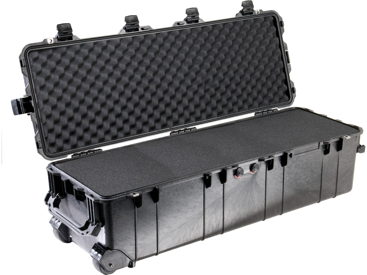 Pelican 1740 Series Long Case Crushproof Dry Box Black w/ 6 Piece Foam Set & Lid