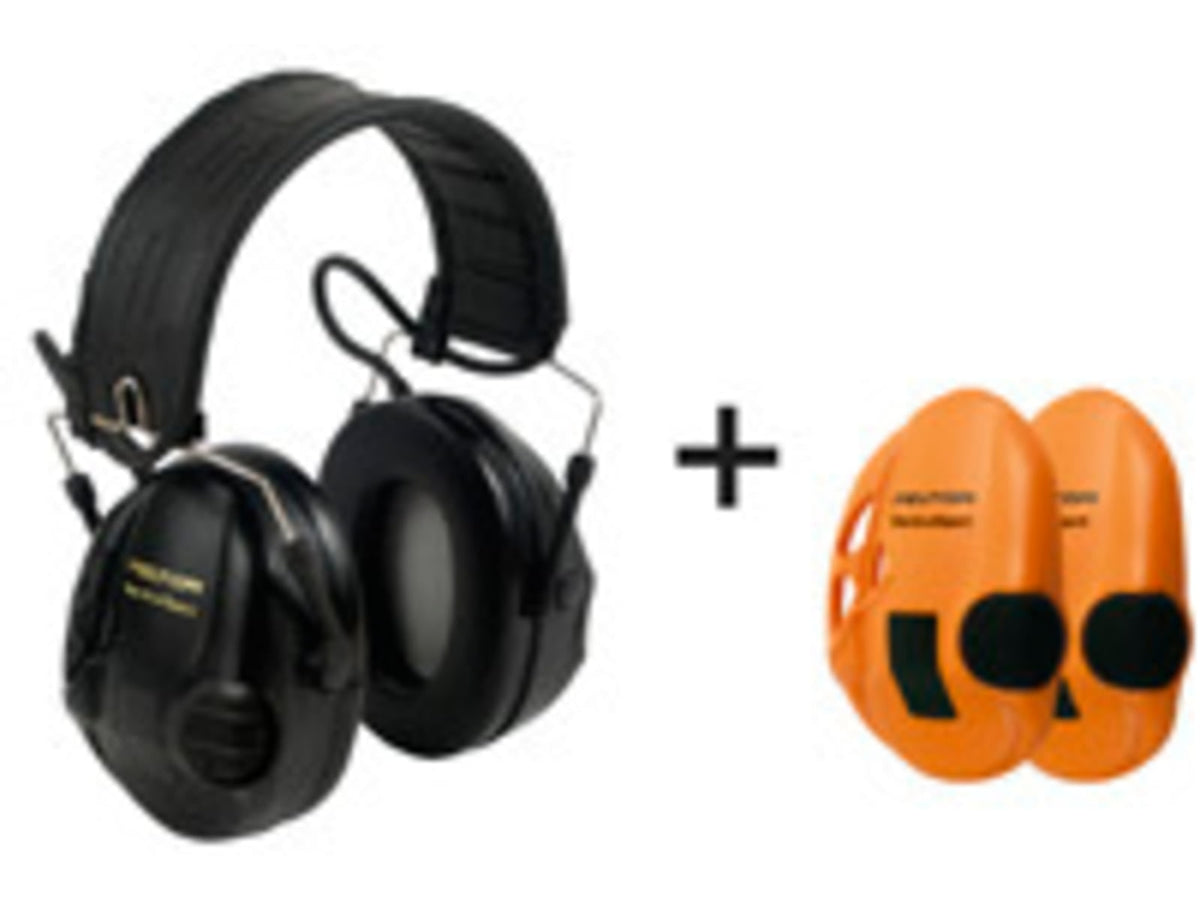 Peltor Tactical Sport Earmuffs 20dB 1 EA/Case Black/Hunters Orange