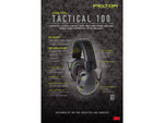 PELTOR Tactical 100 Electronic Hearing Protection Ear Muffs 22dB Black TAC100-NS-8
