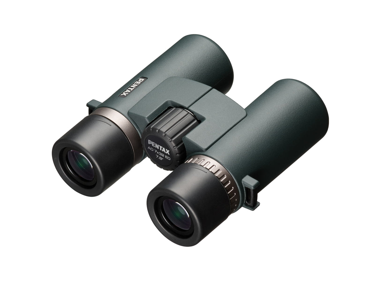 Pentax AD 7x32mm ED Roof Prism Binoculars Thermoplastic Elastomer Resin Dark Green Compact 62891