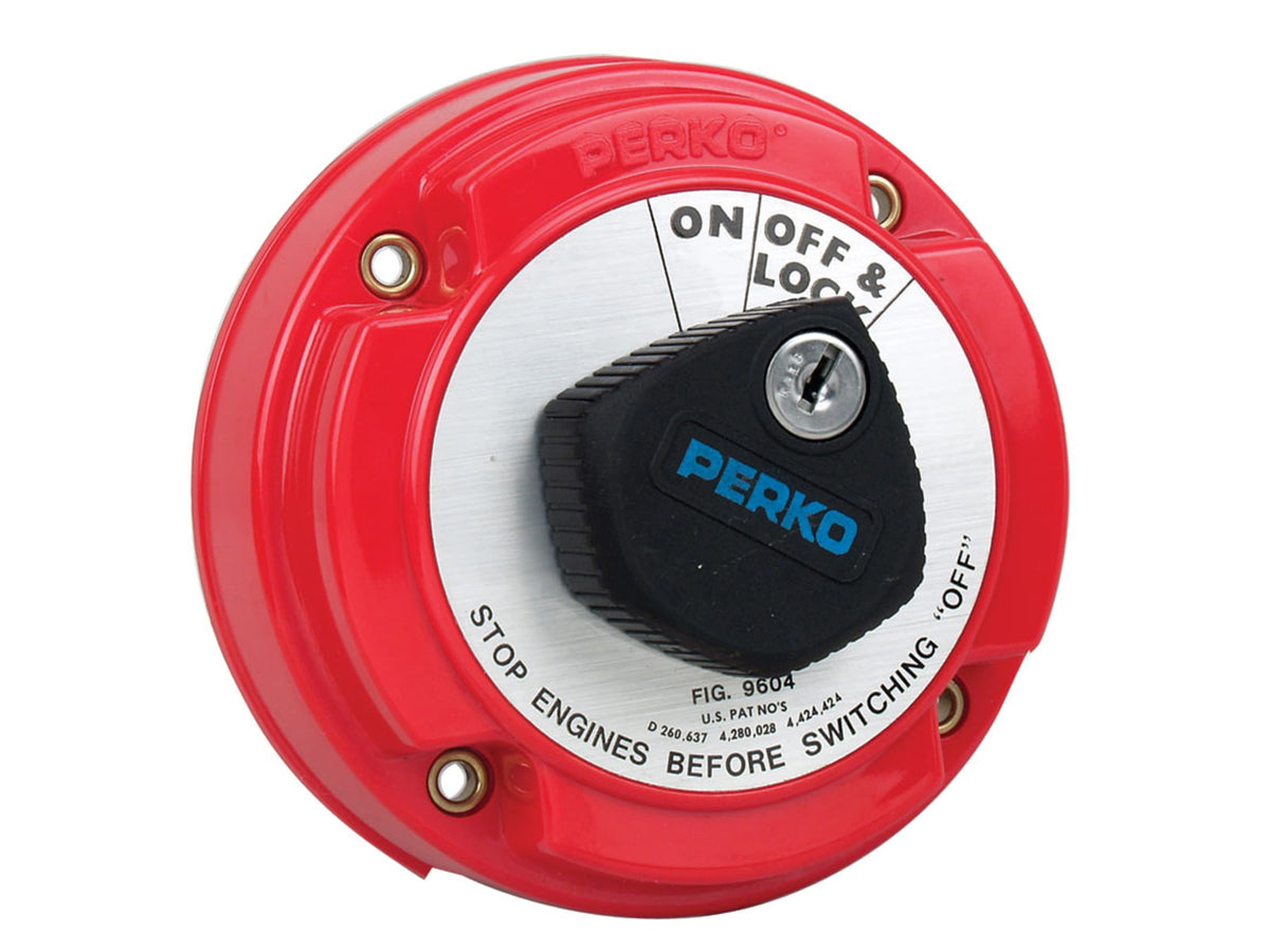 Perko Medium Duty Main Battery Disconnect Switch w/Alternator Field Disconnect & Key Lock One Size 9604DP
