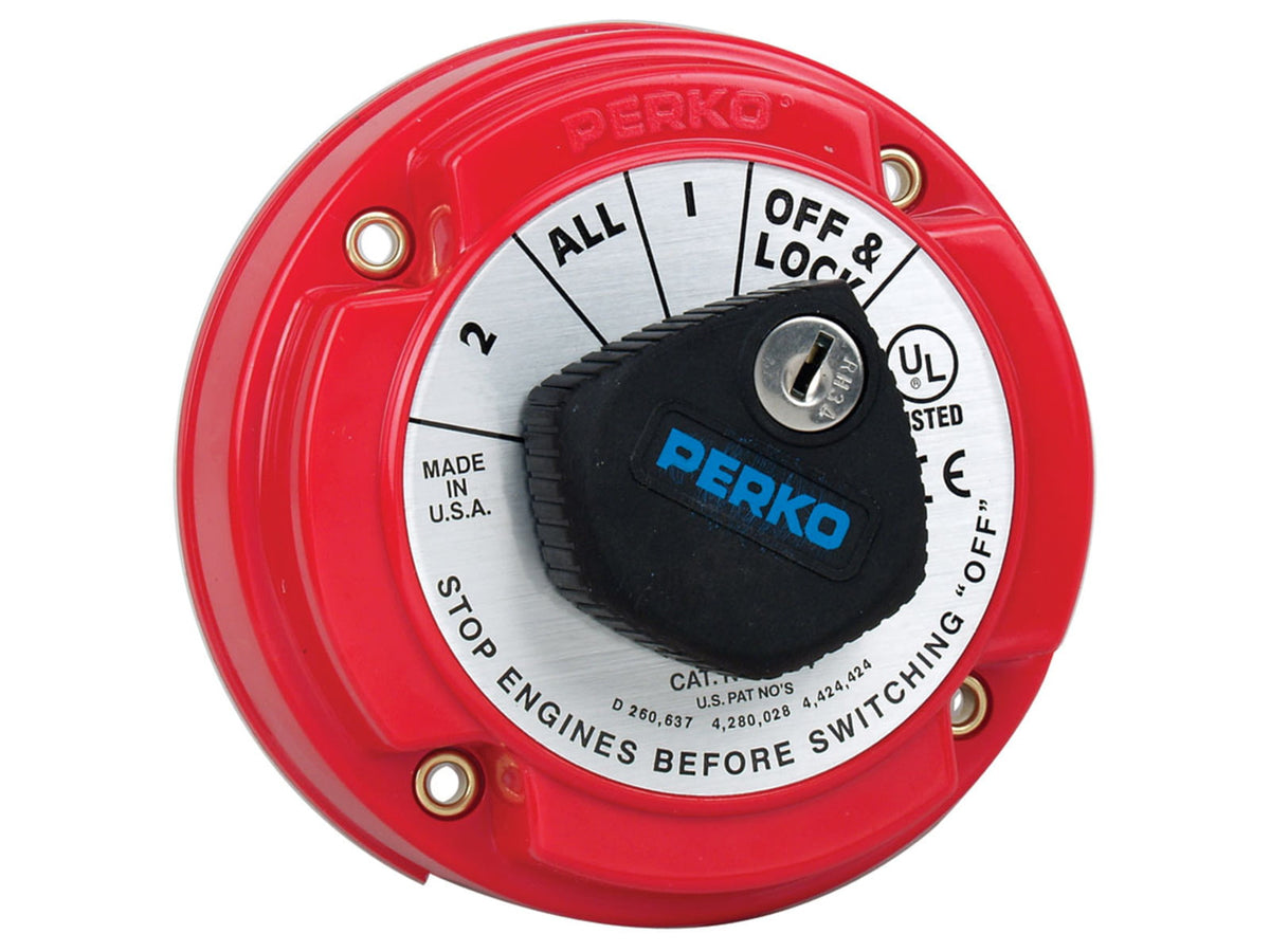 Perko 8504DP Medium Duty Battery Selector Switch w/Alternator Field Disconnect & Key Lock One Size 8504DP