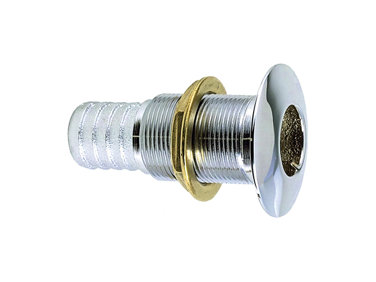 Perko Thru-Hull Fitting f/ Hose Chrome Plated Bronze MADE IN THE USA 3/4" 0350005DPC