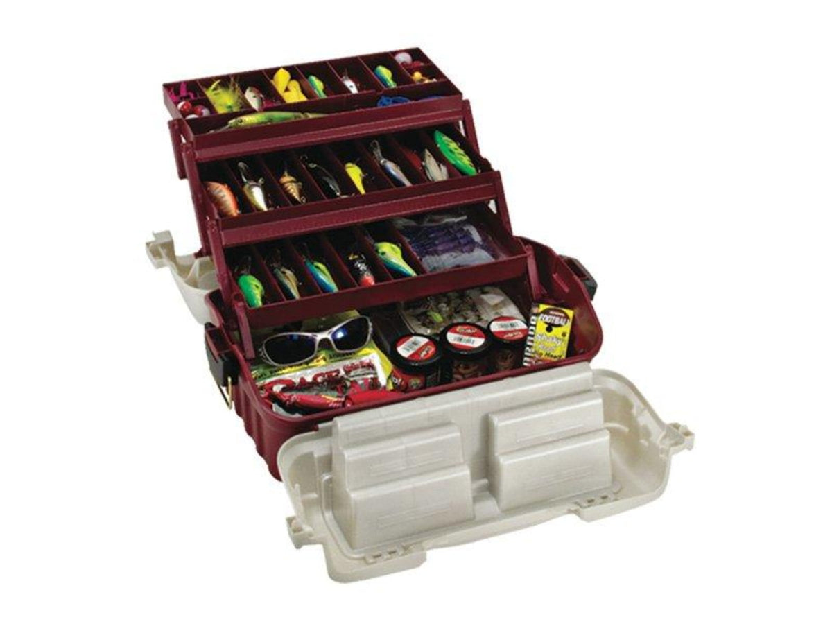 Plano FlipSlider 3-Tray Tackle Box Maroon/Sandstone Large PMC760301