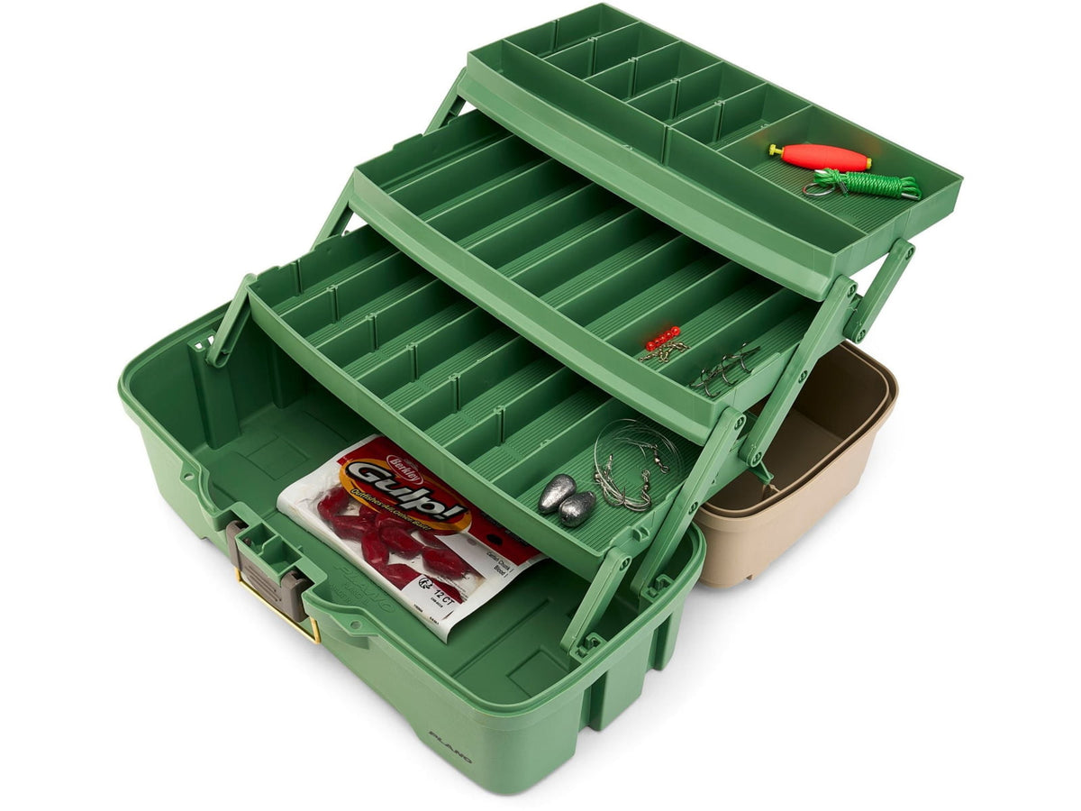 Plano Three-Tray Tackle Box Catfish KitGreen/Tan P000413