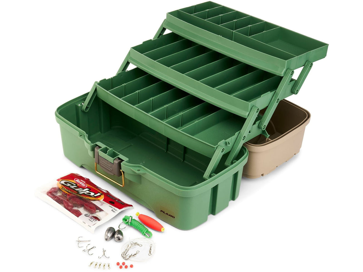 Plano Three-Tray Tackle Box Catfish KitGreen/Tan P000413
