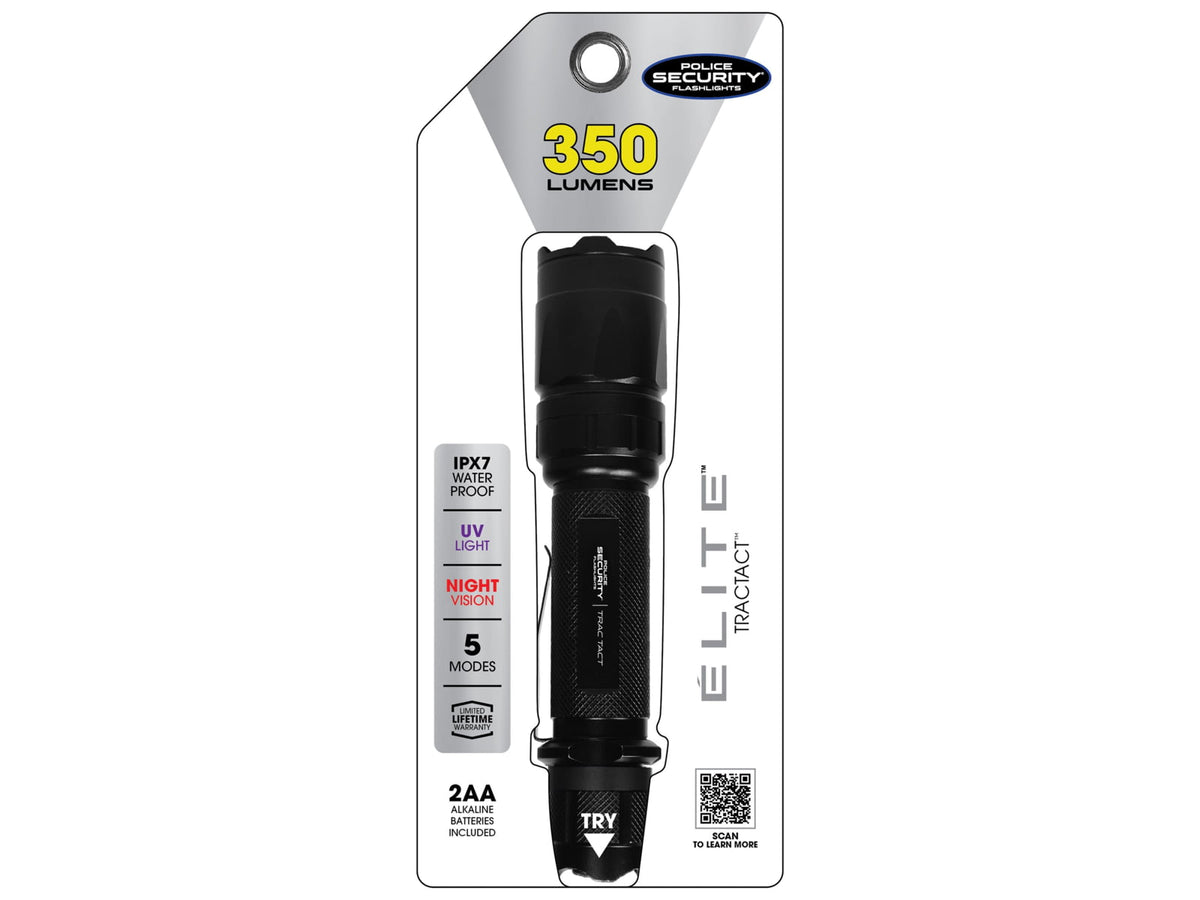 Police Security Flashlights Trac Tact 350 Lumen LED Flashlight Black 97999