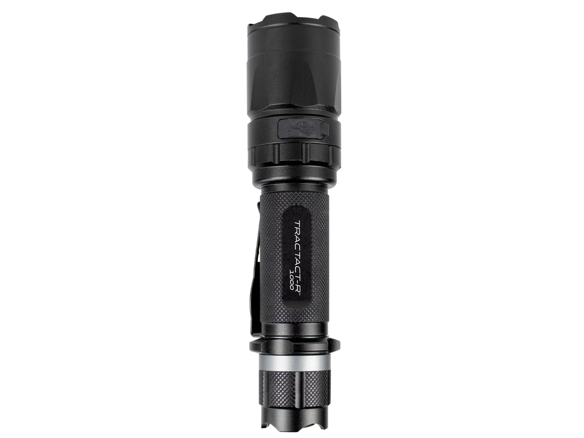 Police Security Flashlights Trac Tact-R 1000 Lumen LED Rechargeable Flashlight Black 98868