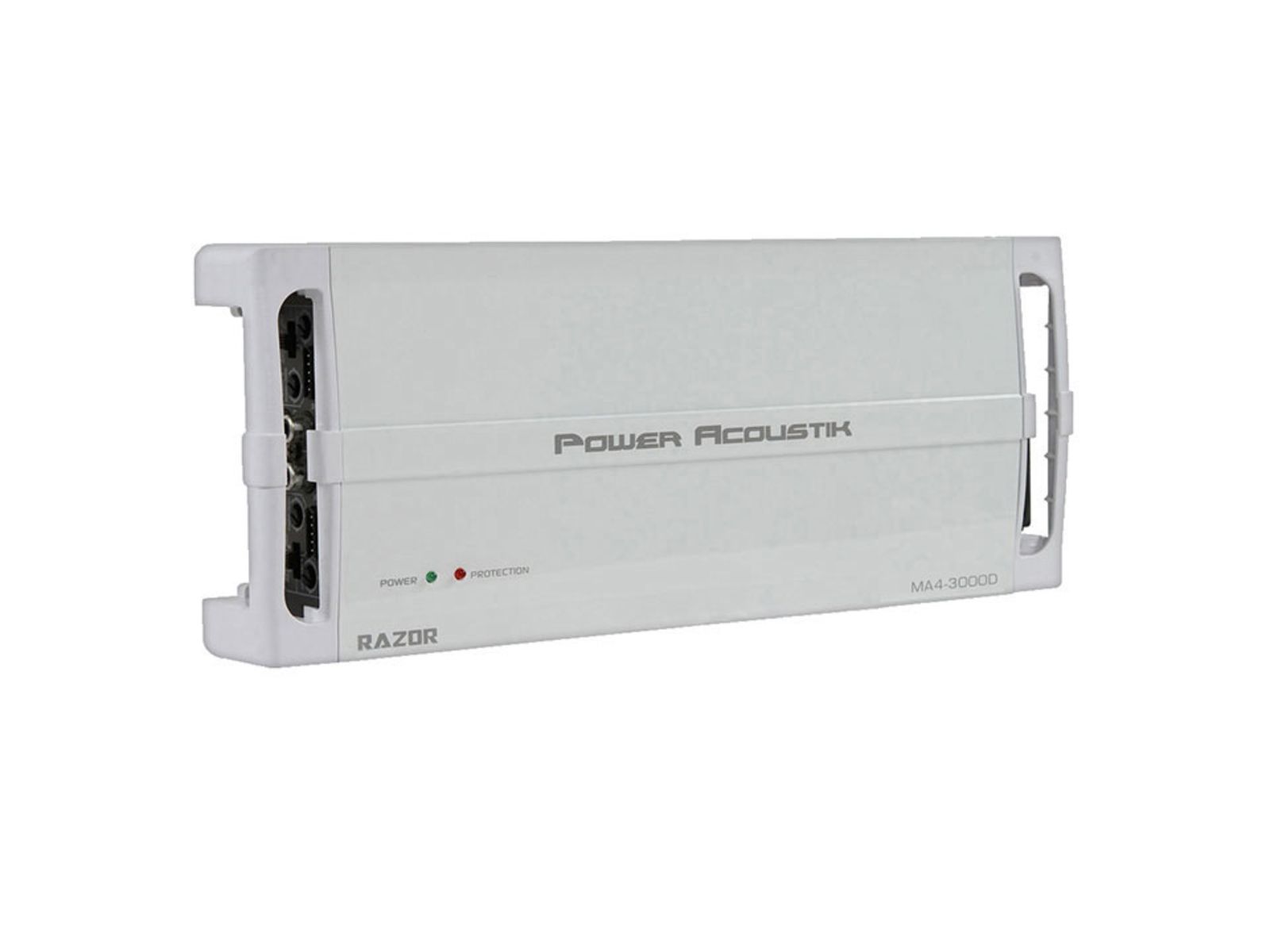 Power Acoustik Marine 4 Ch. Class D Amp 3000 Watts White MA4-3000D