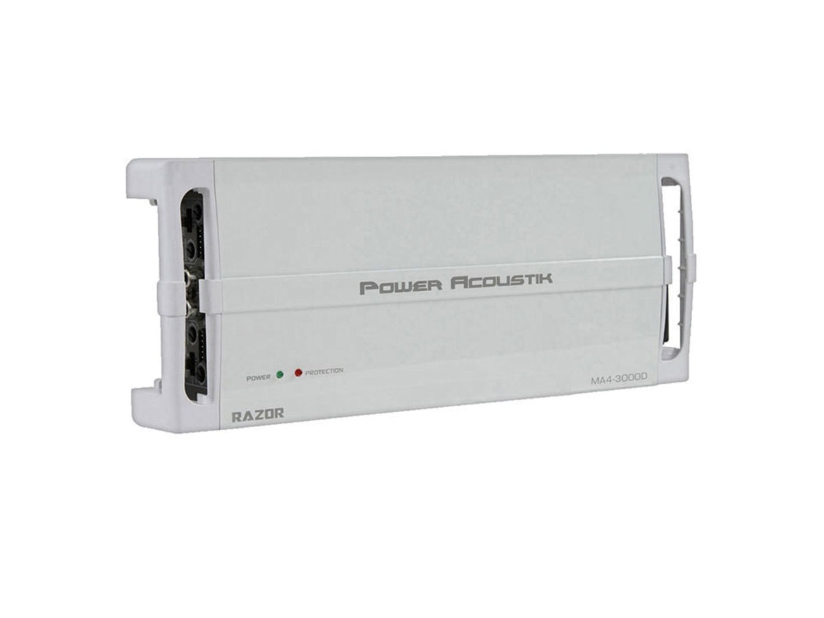 Power Acoustik Marine 4 Ch. Class D Amp 3000 Watts White MA4-3000D