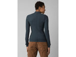 prAna Foundation Rib Mock Neck - Women's Small Grey Blue Heather