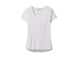 prAna Foundation Short Sleeve V-Neck - Women's White Extra Small