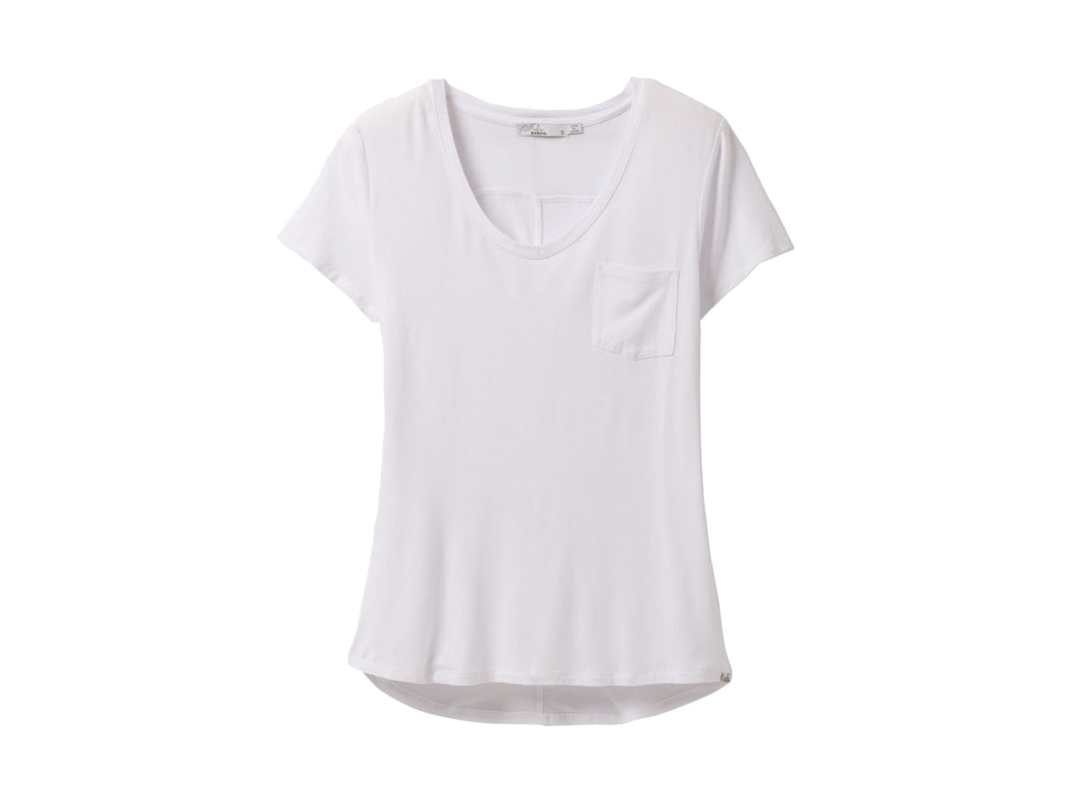 prAna Foundation Short Sleeve V-Neck - Women's White Extra Small