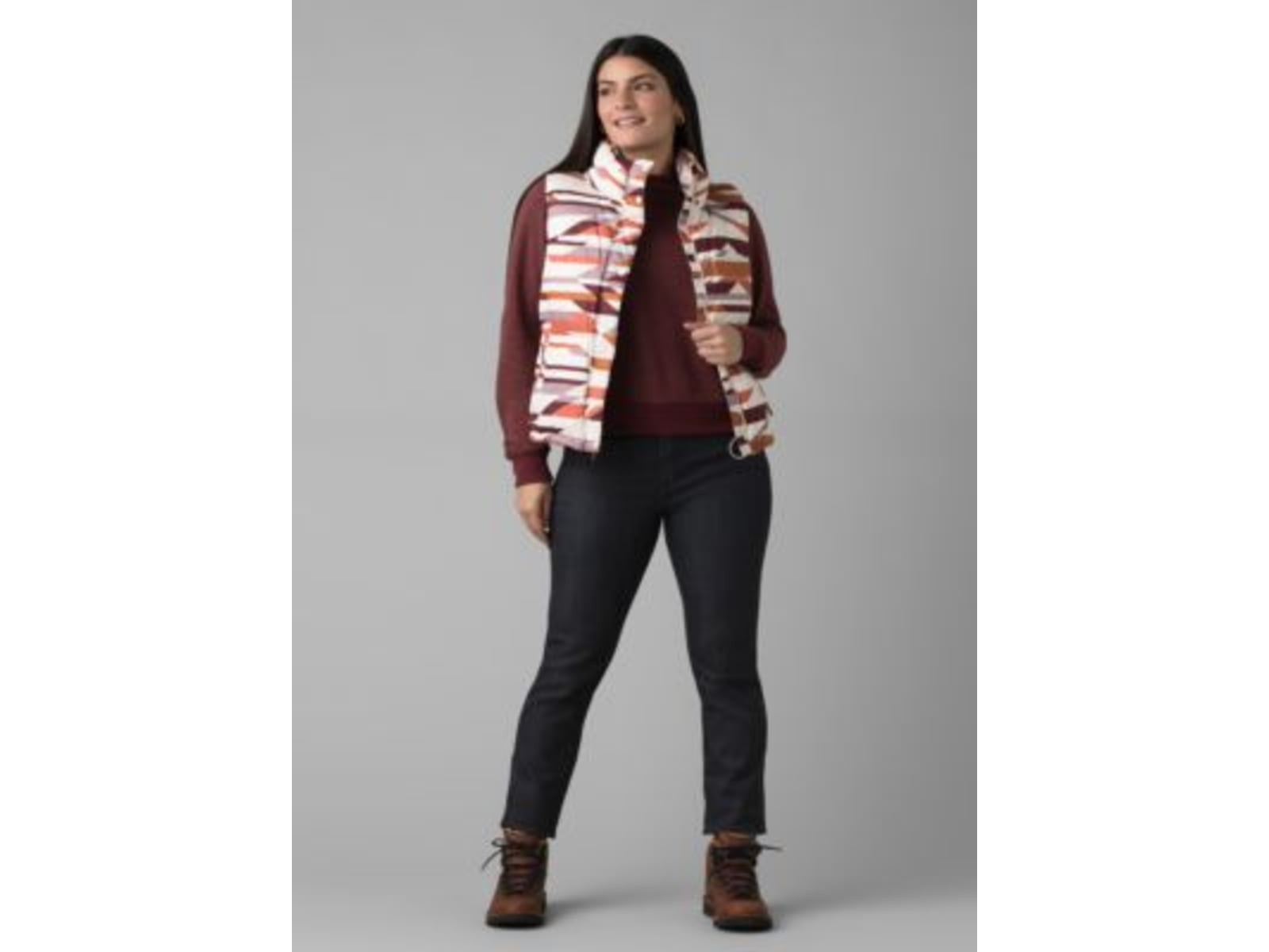 prAna Hellebore Vest - Women's Small Rose Hips Geo