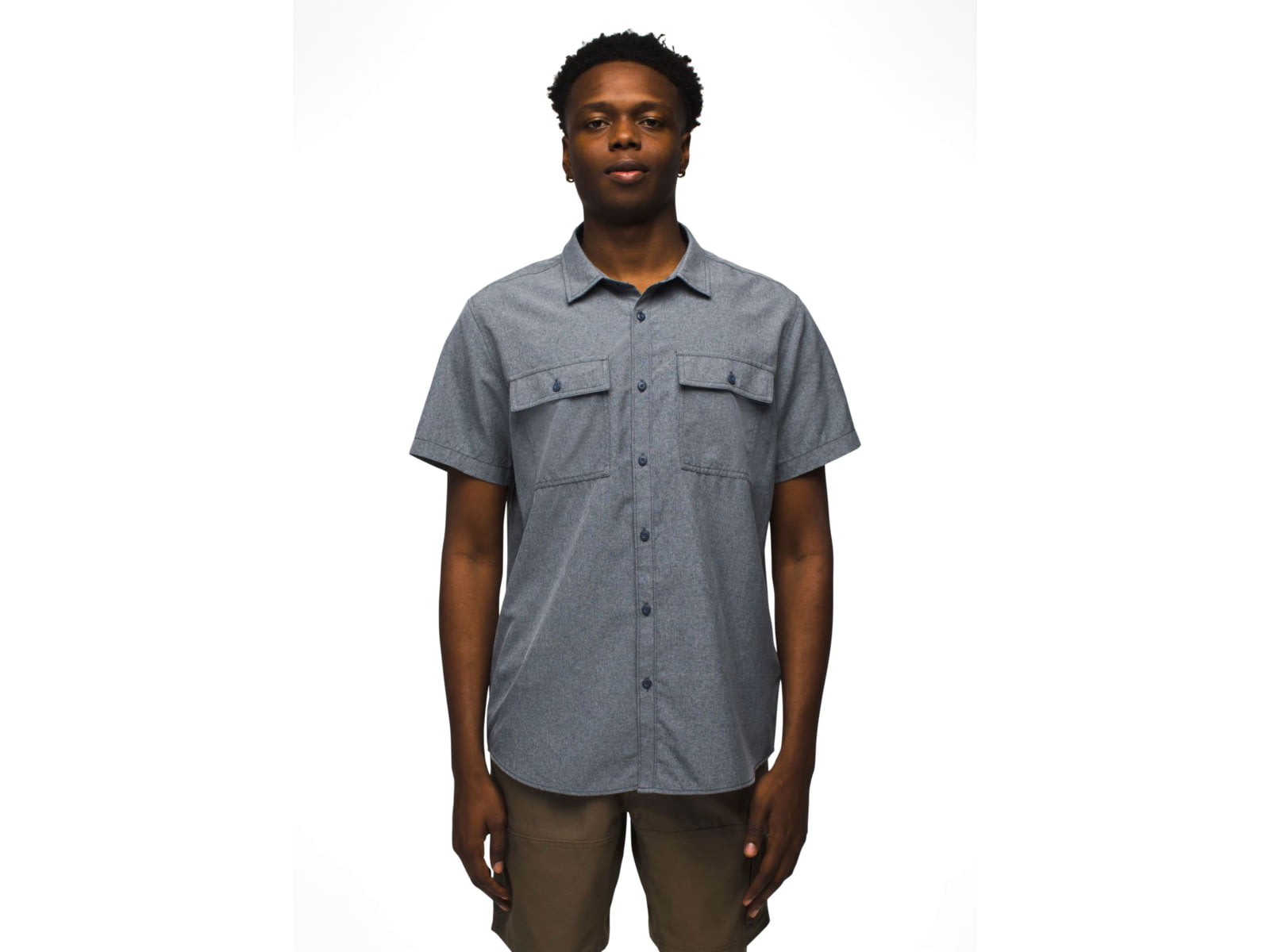 prAna Lost Sol Short Sleeve Shirts - Men's Nautical Heather M