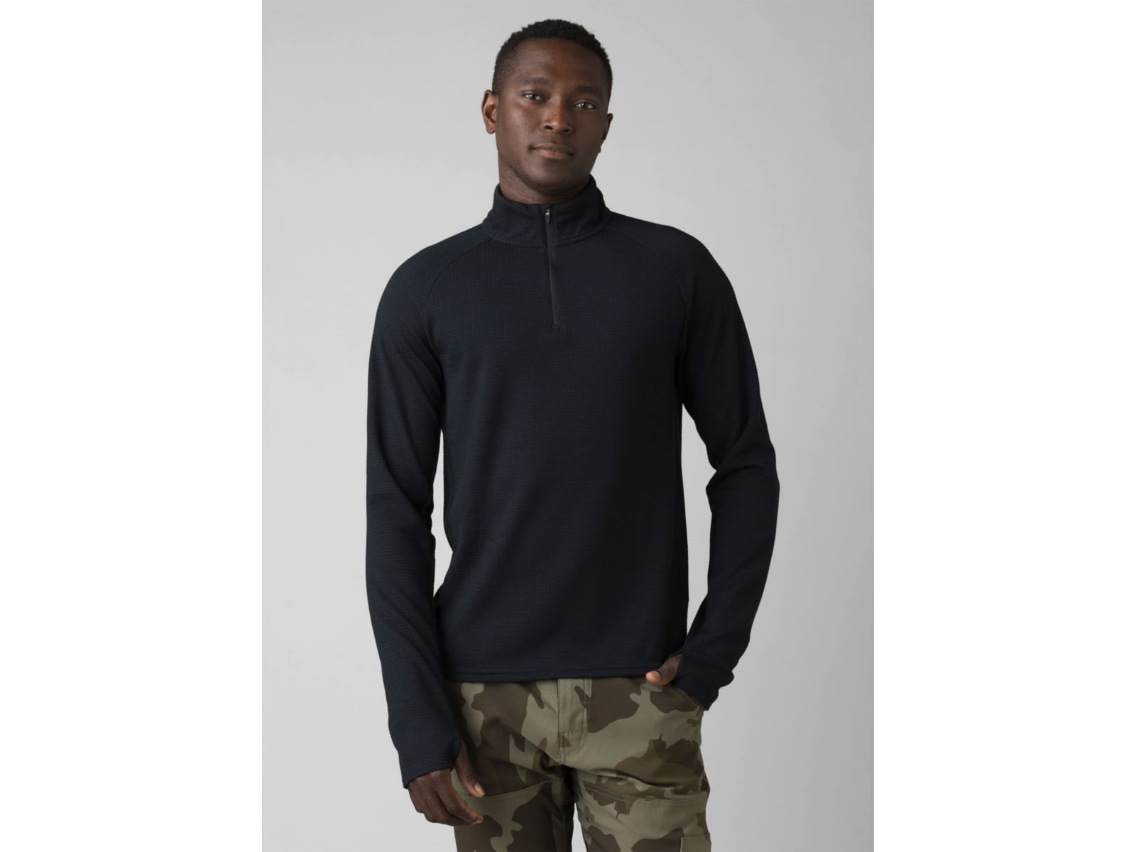 prAna Wensley 1/2 Zip Top - Men's Medium Black