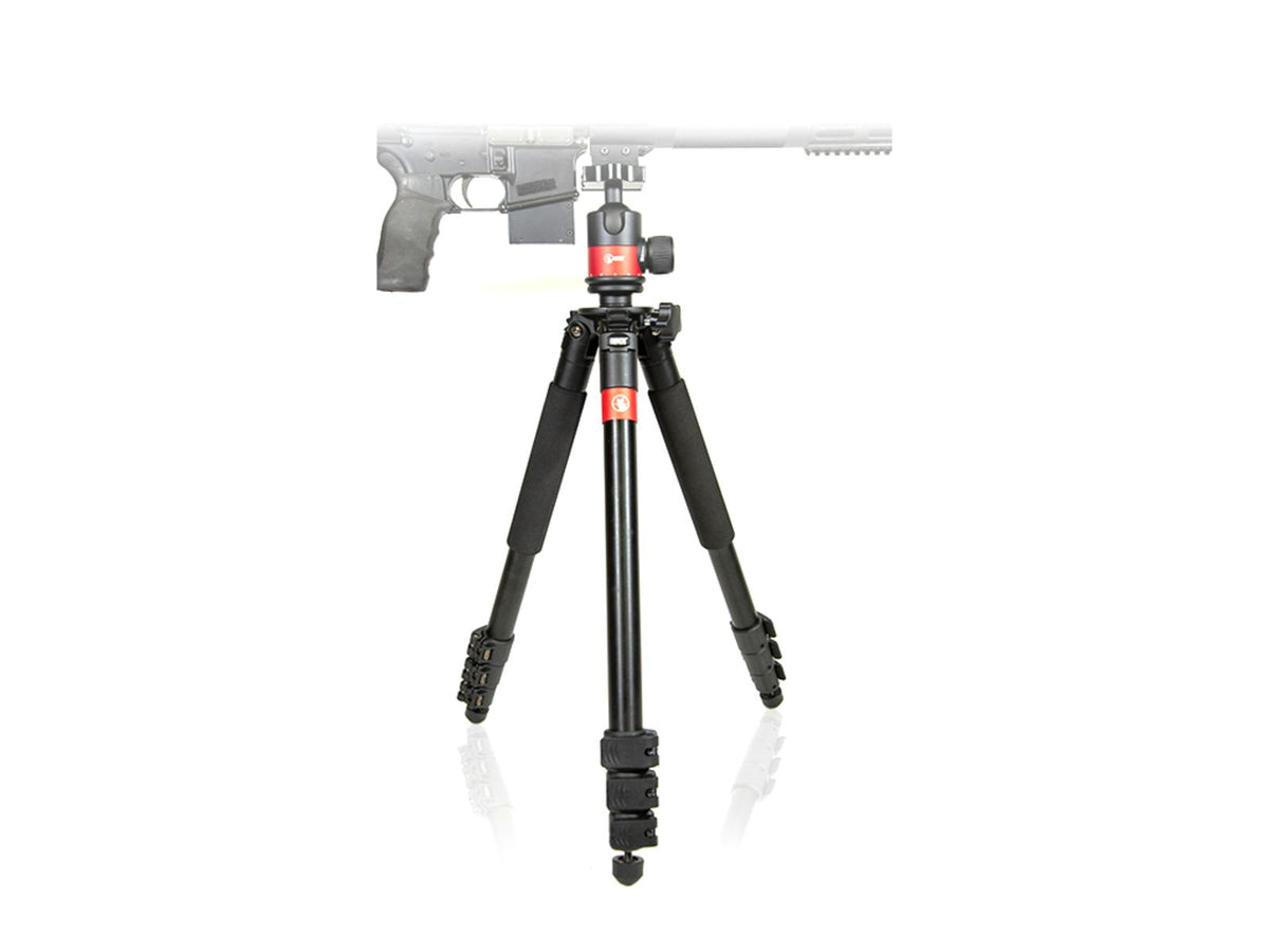 Predator Tactics DeadEye Rifle Tripod System Matte Black/Red Aluminum Finish 97499