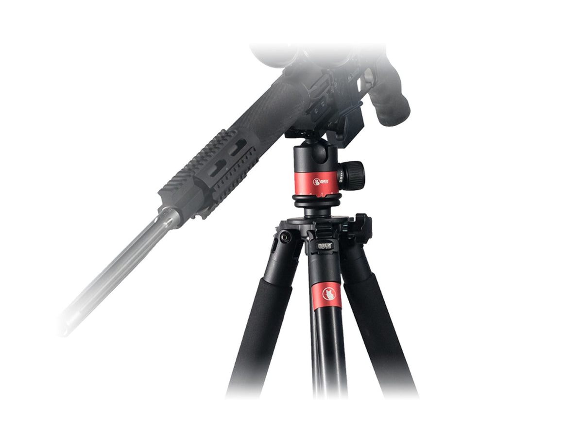 Predator Tactics DeadEye Rifle Tripod System Matte Black/Red Aluminum Finish 97499
