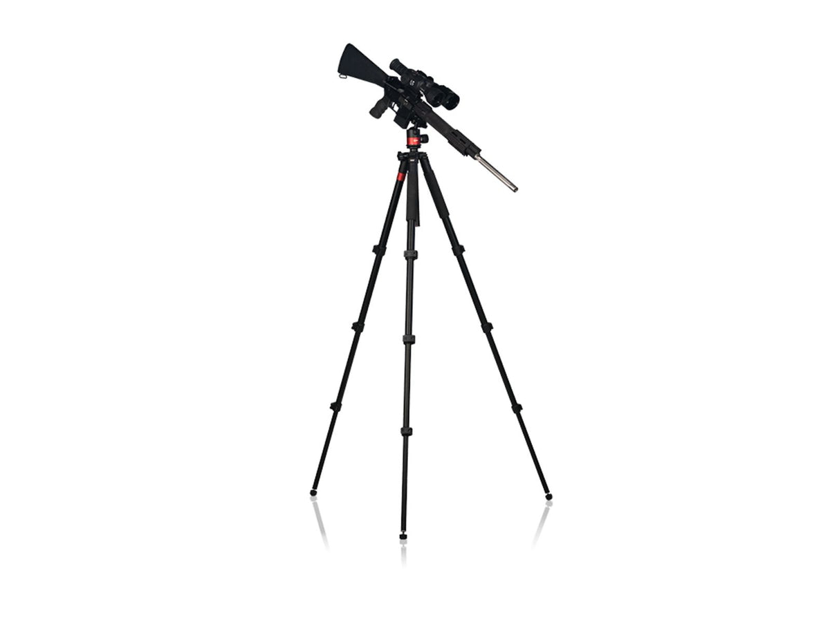Predator Tactics DeadEye Rifle Tripod System Matte Black/Red Aluminum Finish 97499