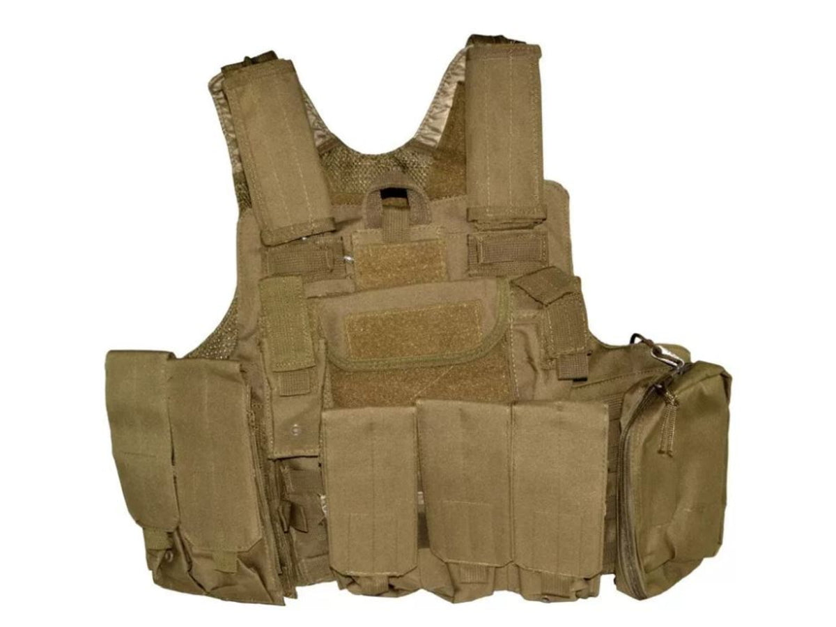 Sniper Cross Draw Tactical Multi Function Vest Tan ASVT02-T