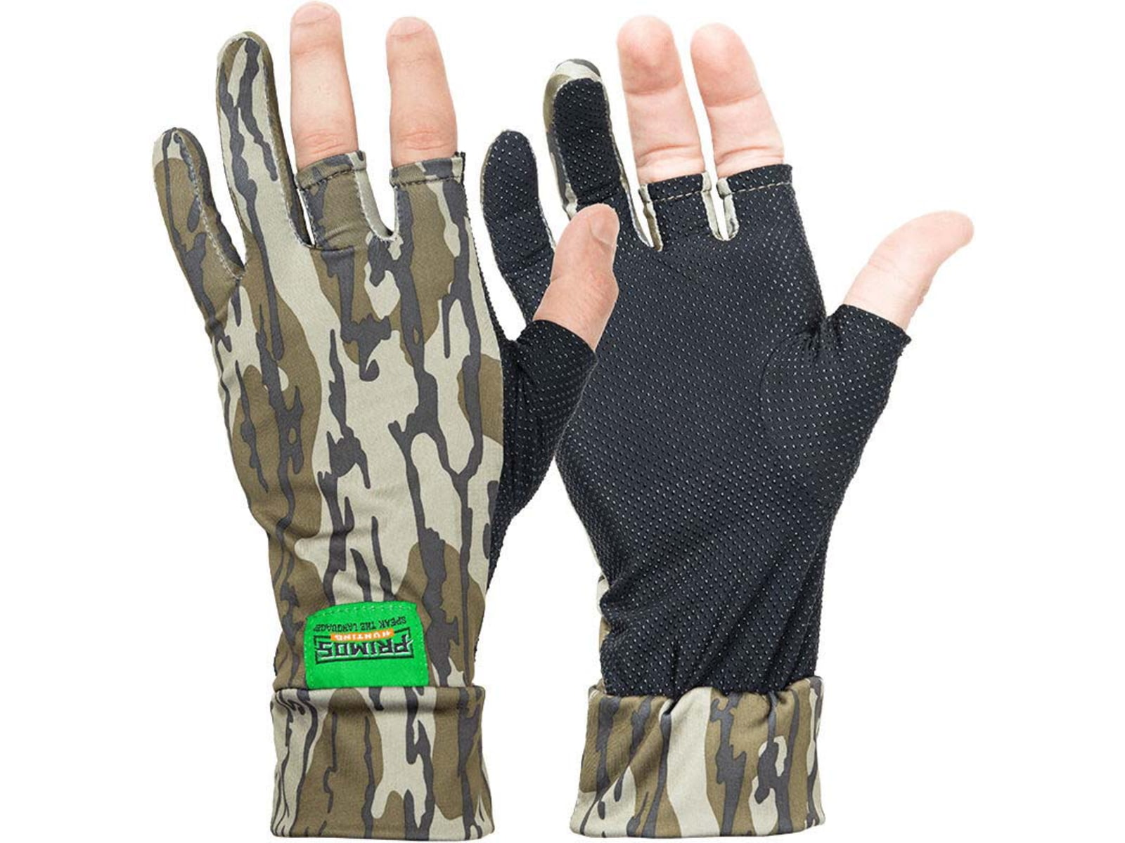 Primos Hunting Stretch Card Fingerless Gloves - Men's Mossy Oak Bottomland One Size PS6681