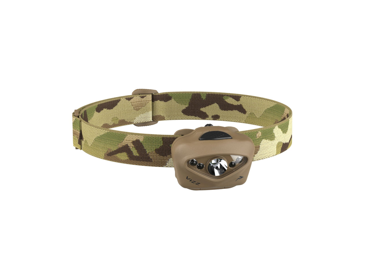 Princeton Tec Vizz Tactical LED Headlamp Red/Green/Blue/Ir/White Bulb 550 Lumens Multicam VIZZ-TAC-MC