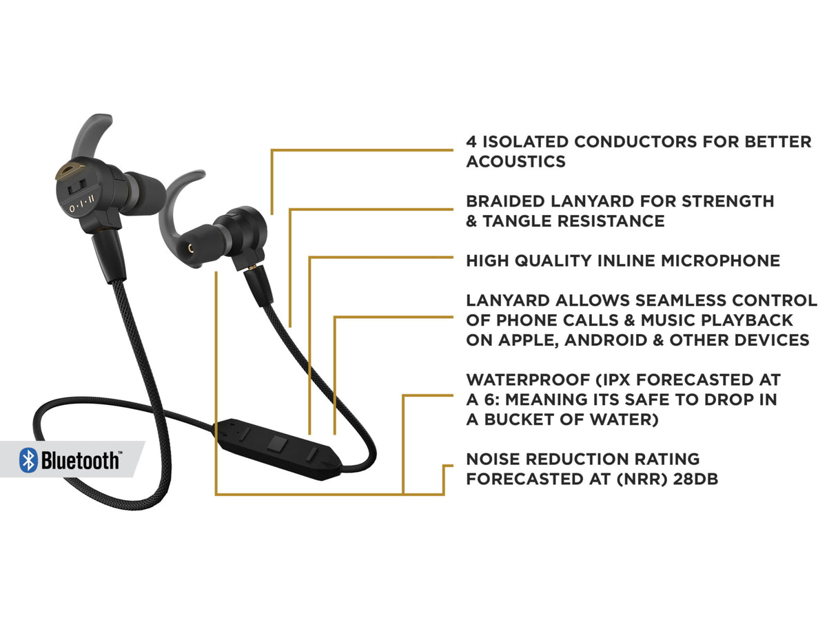 Pro Ears Stealth Bluetooth Elite Earplugs PEEBBLKE