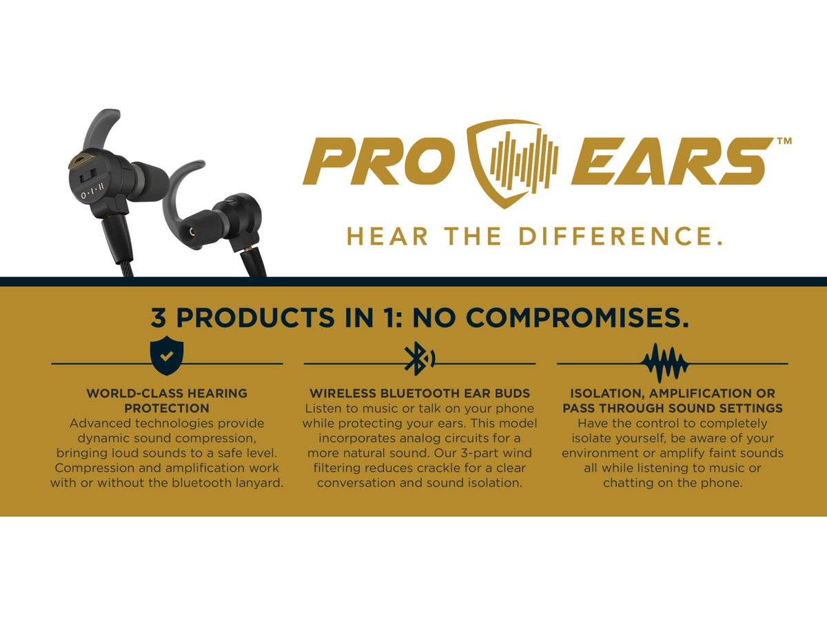 Pro Ears Stealth Bluetooth Elite Earplugs PEEBBLKE