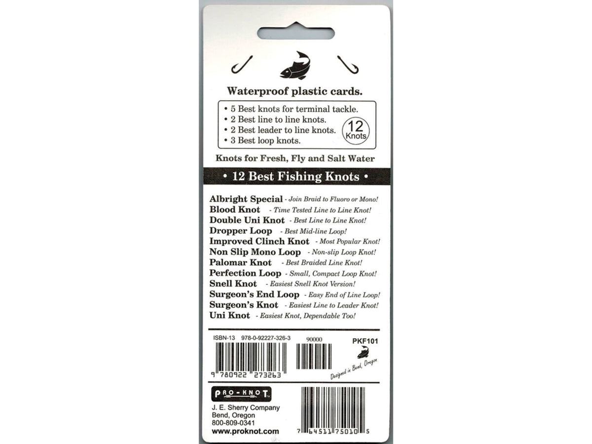 Pro-Knot Fishing Knot Cards Includes The 12 Best Fishing Knots Waterproof Plastic Cards Attached With A Grommet PKF101