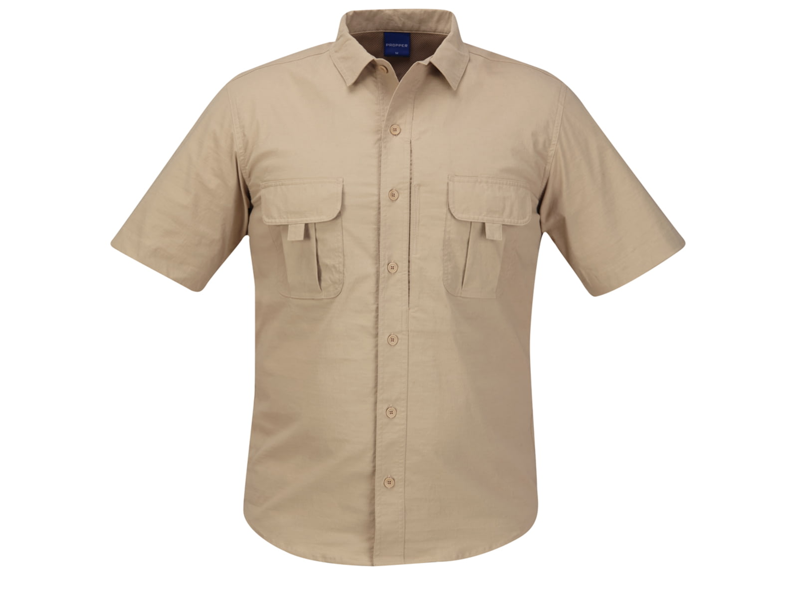 PROPPER Summerweight Tactical Mens Short Sleeve Shirt Khaki L