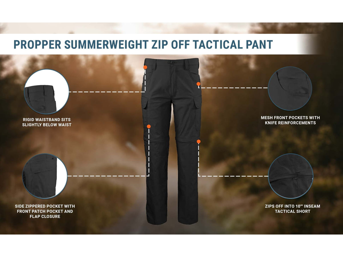 Propper Summerweight Zip Off Tactical Pants - Men's Khaki