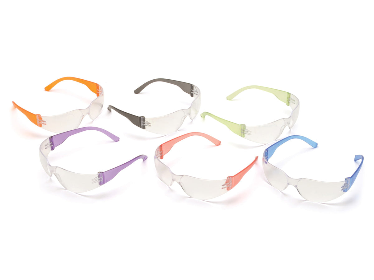 Pyramex Intruder Safety Glasses - Multi Color Frames and Clear Lens S4110SMP