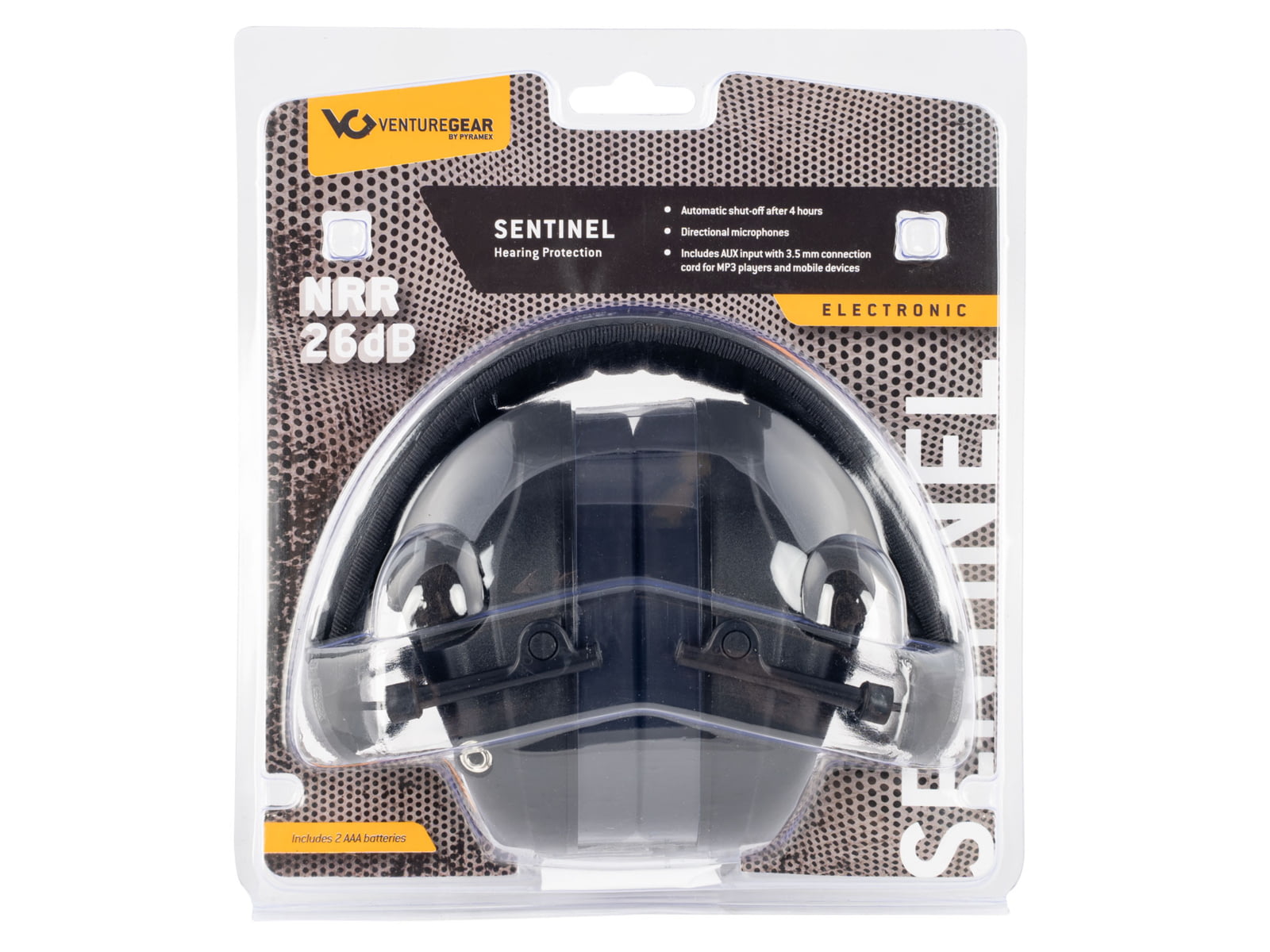 Pyramex 20 Sentinel Electronic Earmuff Nrr 26 Db Black Vgpme