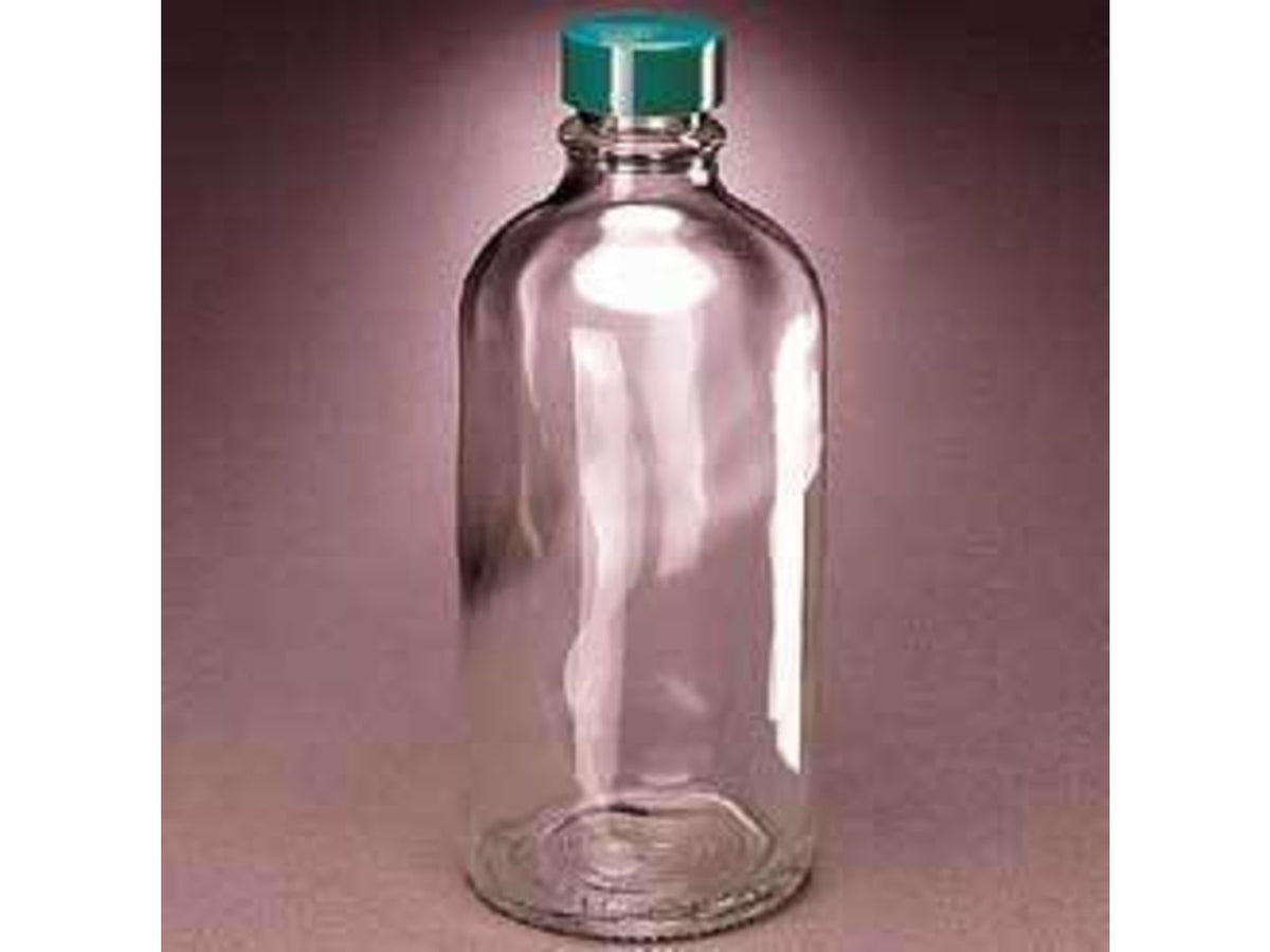 Qorpak Boston Round Bottles Narrow Mouth Qorpak GLC-01228 With Polyseal-Lined Black Phenolic Cap