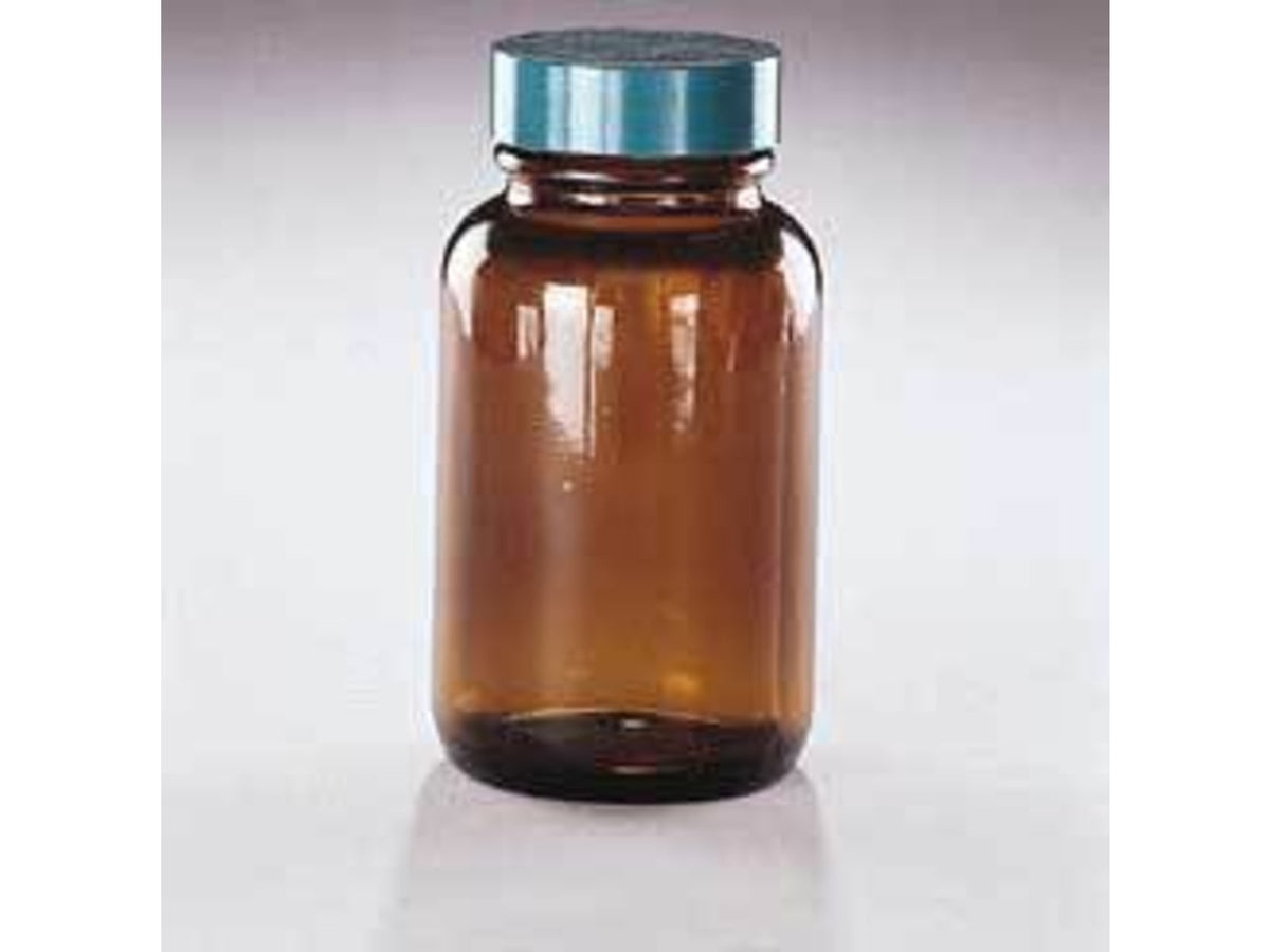 Qorpak Packers Amber Wide Mouth Qorpak GLC-02085 With Polyseal-Lined Black Phenolic Cap