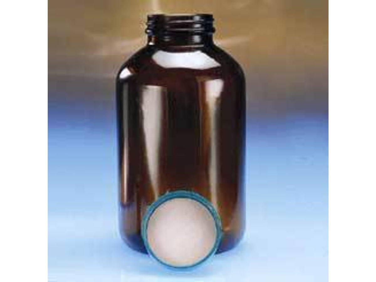 Qorpak Wide-Mouth Bottles Amber Glass V I with Caps Qorpak GLC-02126 With Pulp/Vinyl-Lined Black Phenolic Caps