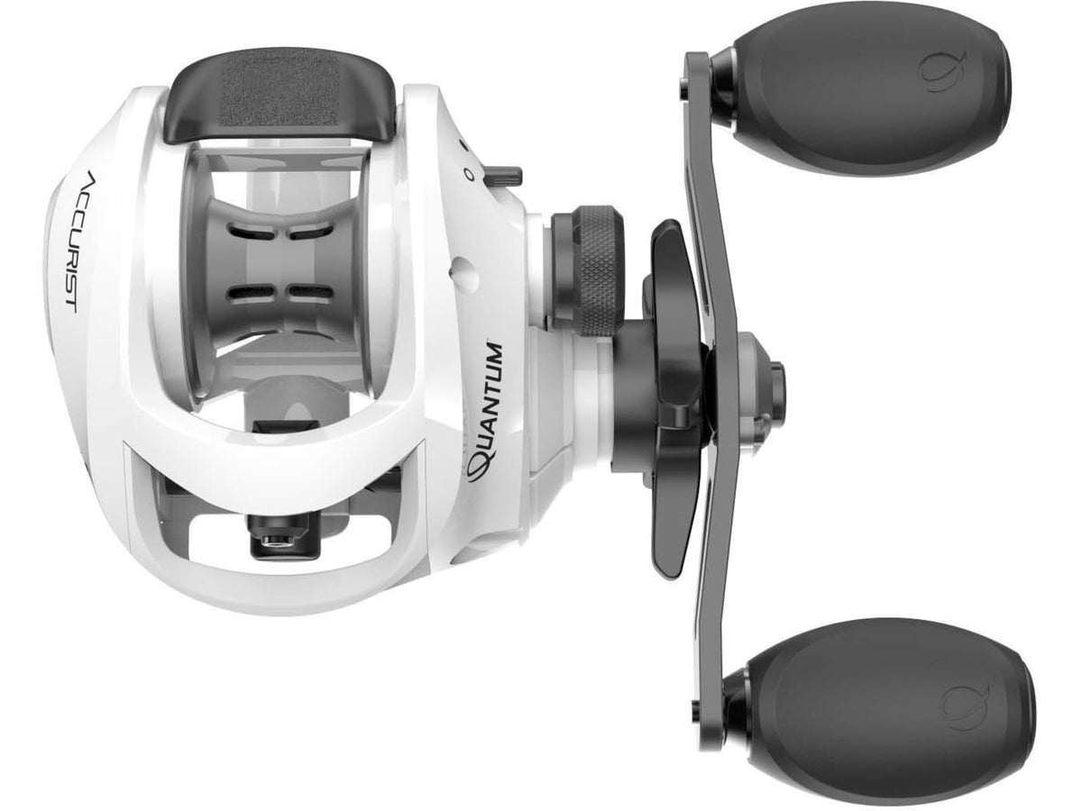 Quantum Accurist Baitcast Reel SZ 100 Reel LH Retrieve Oversized Non-Slip Handle Knobs and Continuous Anti-Reverse Clutch 1-PC Aluminum Frame