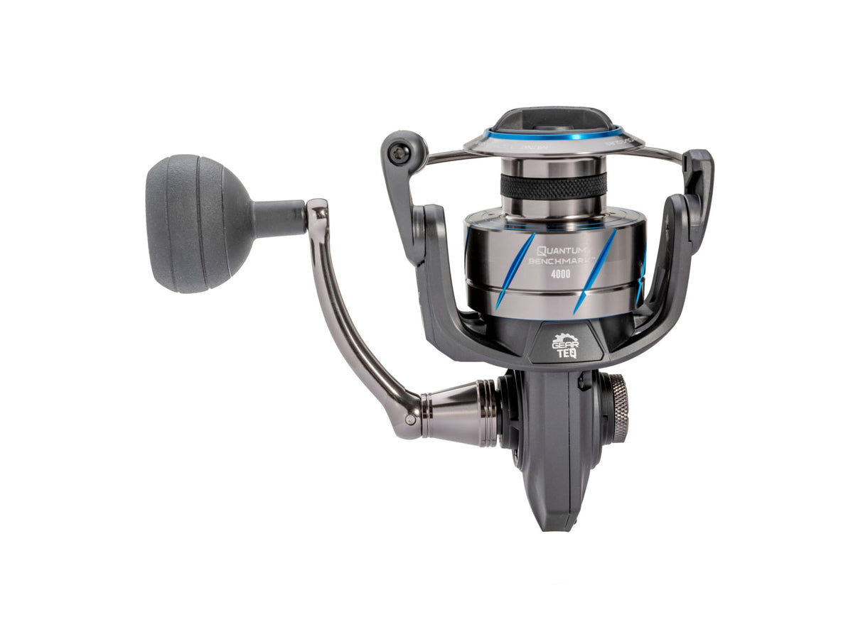 Quantum Benchmark Spinning Reel and Rod Combo 7ft 1-PC Medium Fast Rod Graphite Composite Blank SZ 4000 Reel 5+1 Bearings 6.2-1 Ratio Silver/Blue