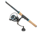 Quantum Benchmark Spinning Reel and Rod Combo 7ft 1-PC Medium Fast Rod Graphite Composite Blank SZ 4000 Reel 5+1 Bearings 6.2-1 Ratio Silver/Blue