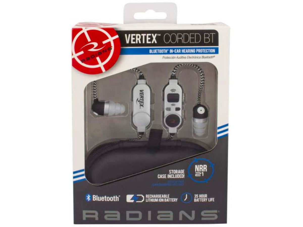 Radians VXBTAC10 Vertex Electronic Ear Buds 21 dB In The Ear Black/Gray VX-BTAC10