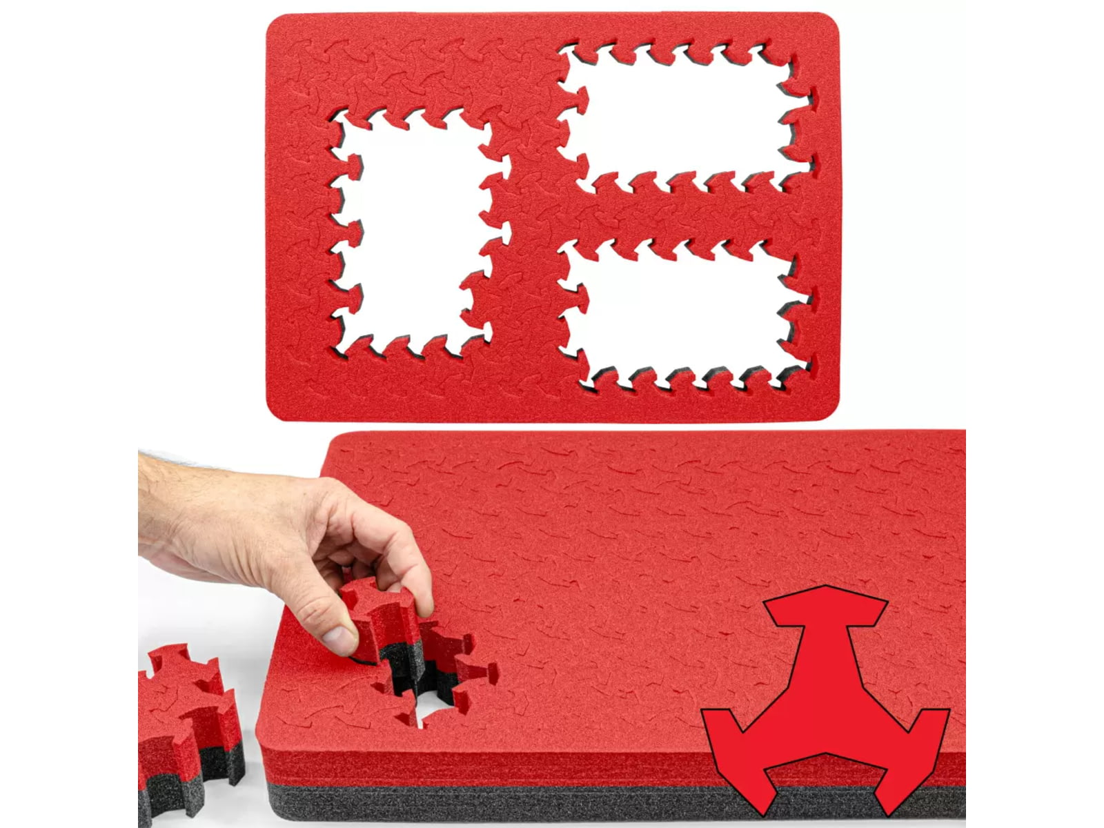 RAGAR RAGAR 17.75 in x 12.5 in Foam Insert for Hard Cases Red/Charcoal RG00002-XP-RED