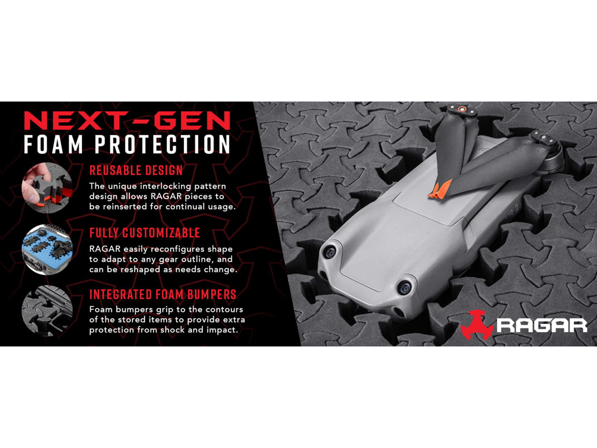 RAGAR RAGAR 35.75 in x 13.5 in Foam Insert For Hard Rifle Cases Red/Charcoal RG00013-XP-RED
