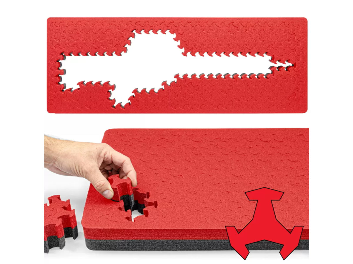 RAGAR RAGAR 35.75 in x 13.5 in Foam Insert For Hard Rifle Cases Red/Charcoal RG00013-XP-RED