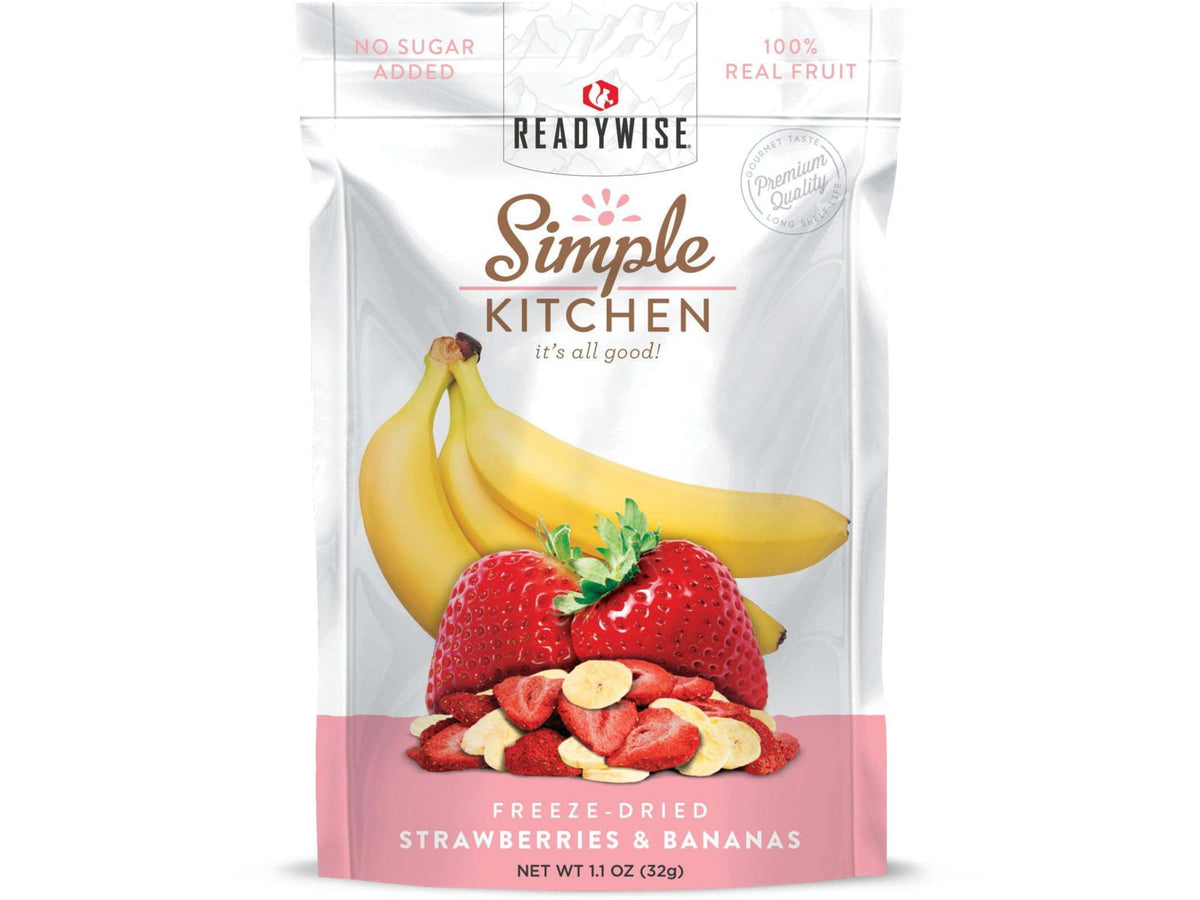 ReadyWise Freeze-Dried Strawberries & Bananas Single Pouch RWSK02-009