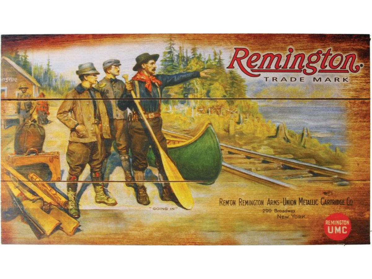 Remington UMC Canoe Wood Sign