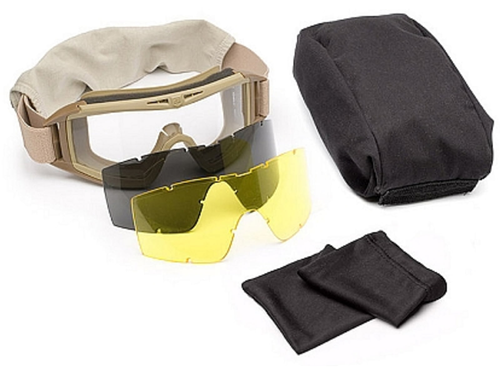 Revision Desert Locust Ballistic Goggles Essential Kit Tan w/ Clear Solar Lenses