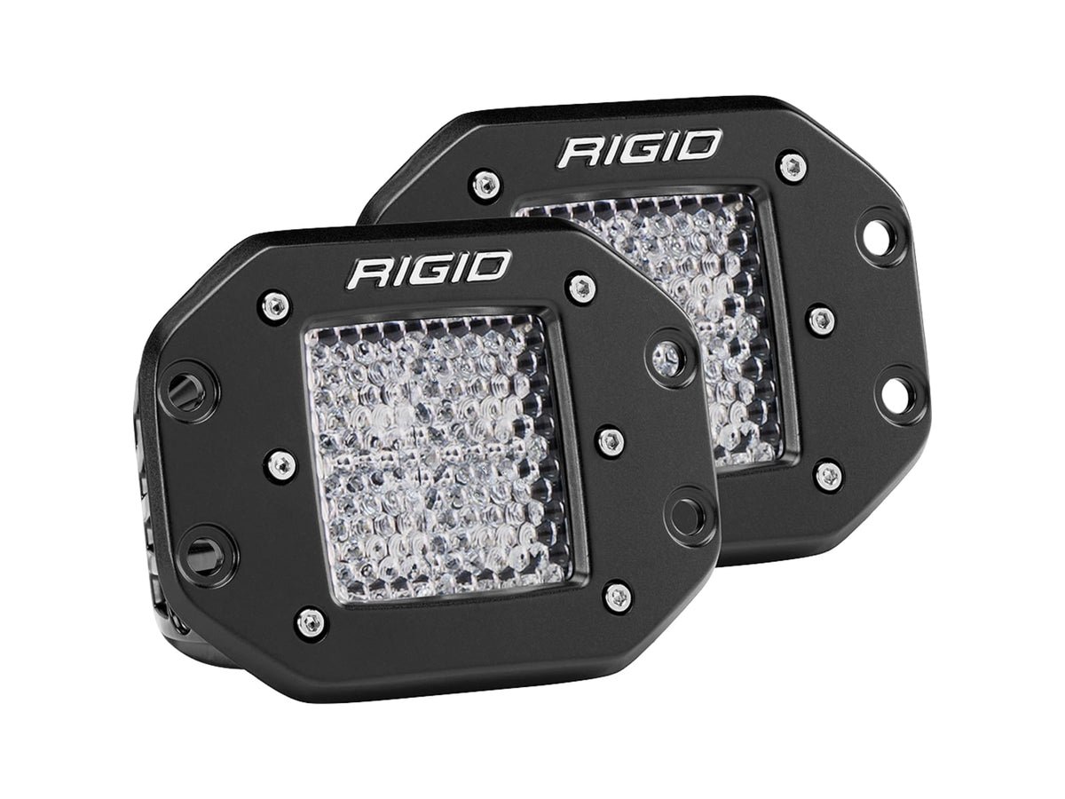 Rigid Industries D-Series PRO Flush Mount Diffused Light Pair Black 212513