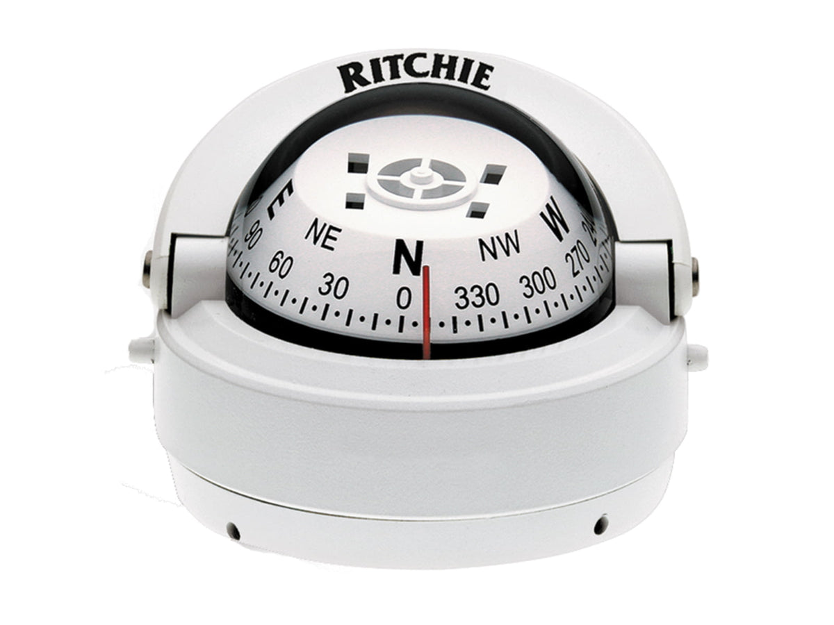 Ritchie S-53W Explorer Compass - Surface Mount - White S-53W