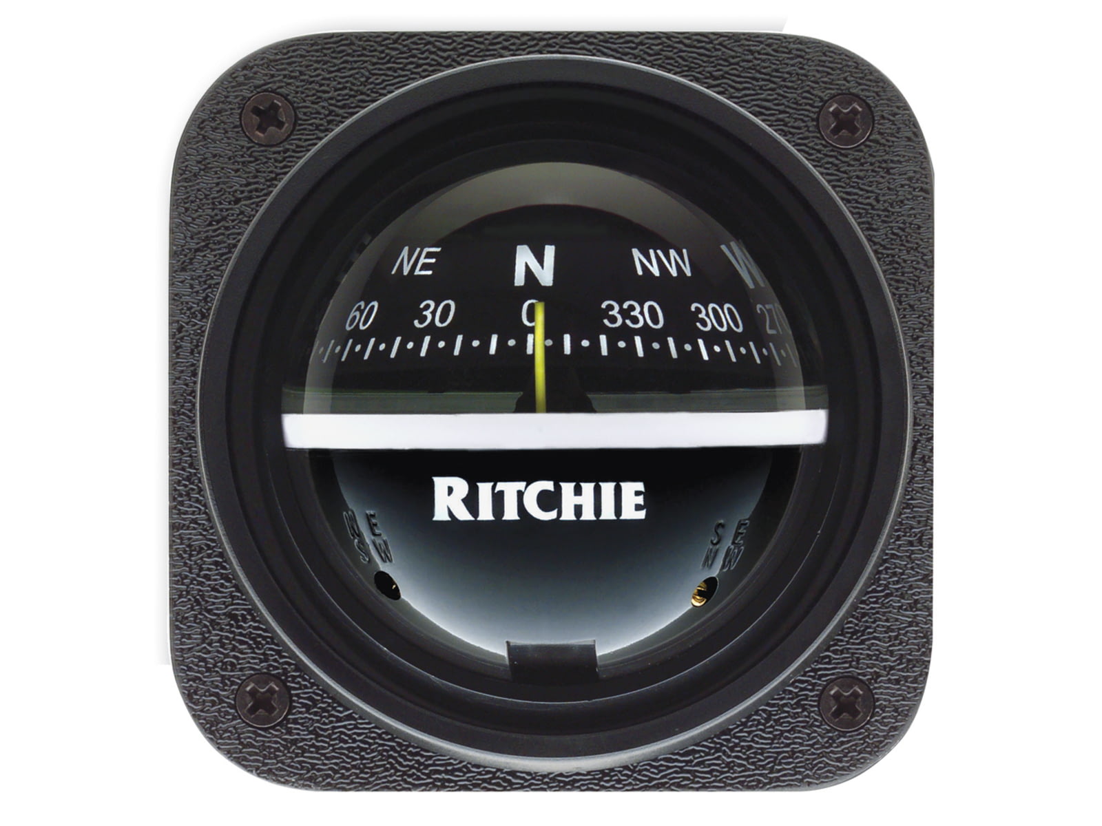 Ritchie V-537 Explorer Compass - Bulkhead Mount - Black Dial V-537