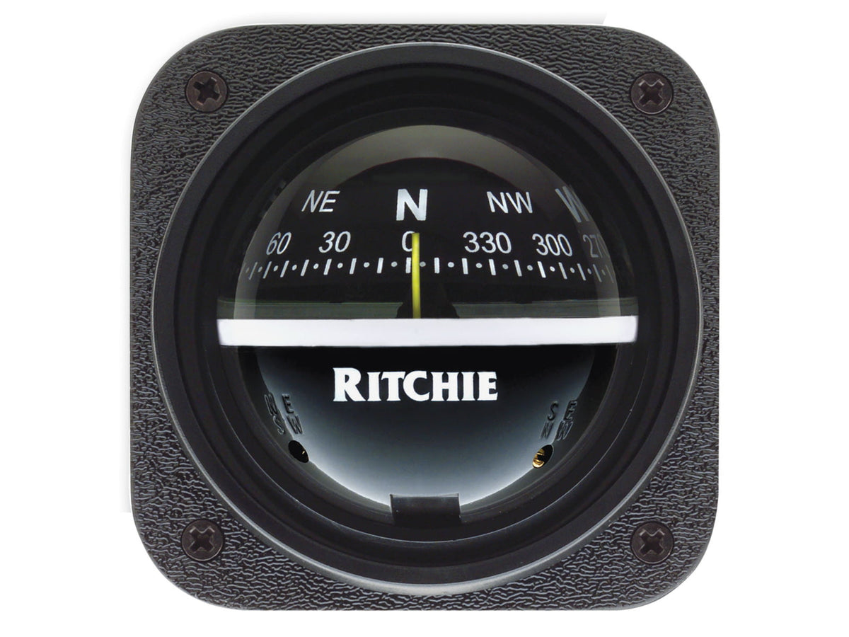 Ritchie V-537 Explorer Compass - Bulkhead Mount - Black Dial V-537